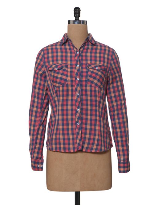 multicoloured checks cotton shirt - 977804 - Very Small Image - 1
