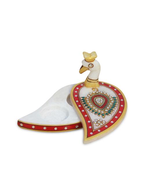 handicrafts paradise marble peacock chopra hpmr15094 - 9779240 - Very Small Image - 1