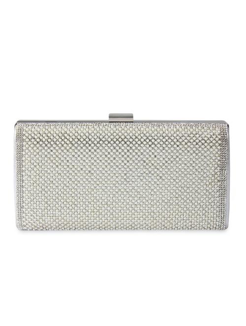 silver leatherette clutch - 9784059 - Very Small Image - 1