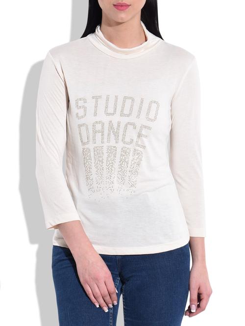 embellished poly viscose tee - 9784101 - Very Small Image - 1