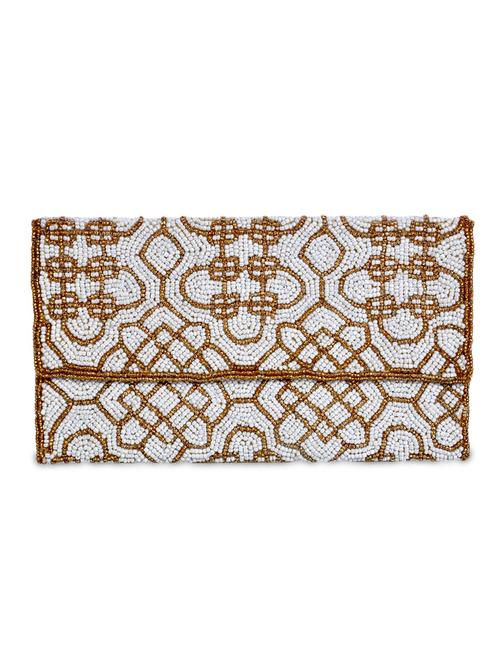 white silk beaded clutch - 9791119 - Very Small Image - 1