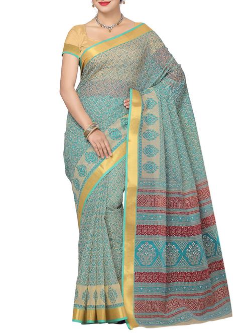 multicolor cotton printed saree - 9791540 - Very Small Image - 1