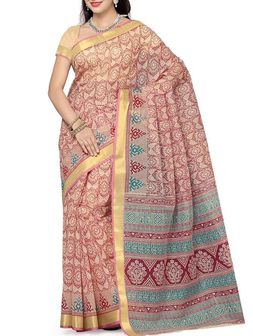 multicolor cotton saree - 9791541 - Very Small Image - 1