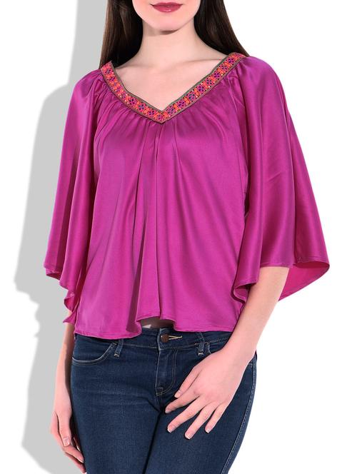 pink poly satin top - 9791826 - Very Small Image - 1