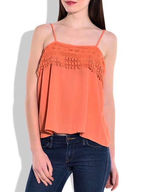 orange viscose crepe top - 9791828 - Very Small Image - 1