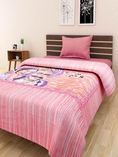 orange color single bedsheet without pillow covers - 9794063 - Very Small Image - 1