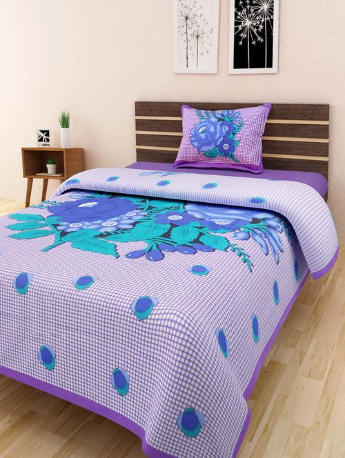 jaipuri cotton single bed sheet with 1 pillow cover - 9794068 - Very Small Image - 1
