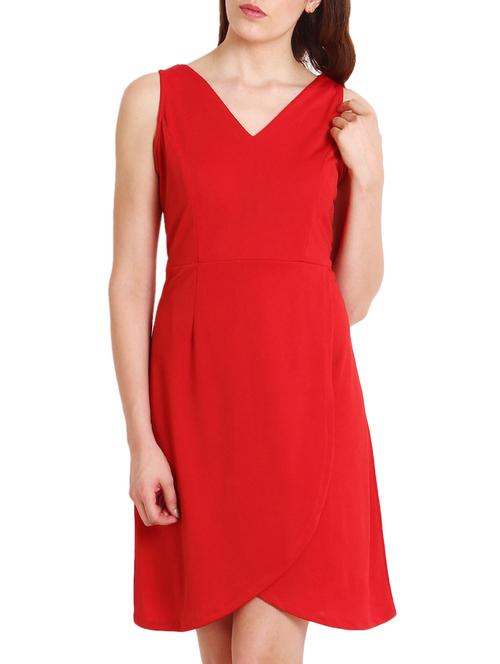 red polyster layered dress - 9794918 - Very Small Image - 1