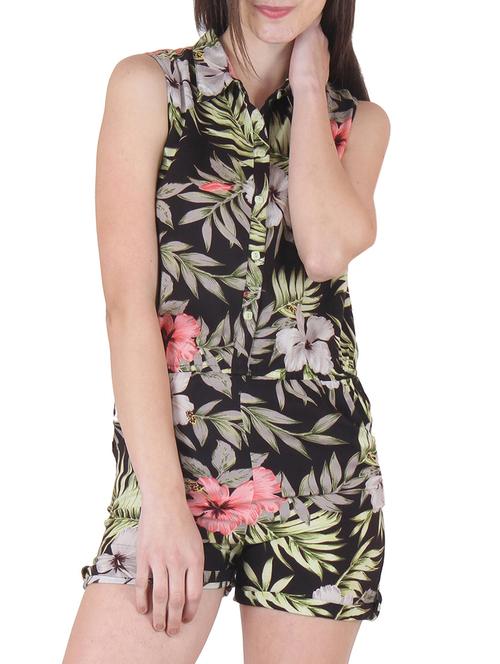 multicolor rayon printed romper - 9797871 - Very Small Image - 1