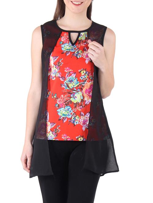 multicolor poly crepe printed tunic - 9797912 - Very Small Image - 1