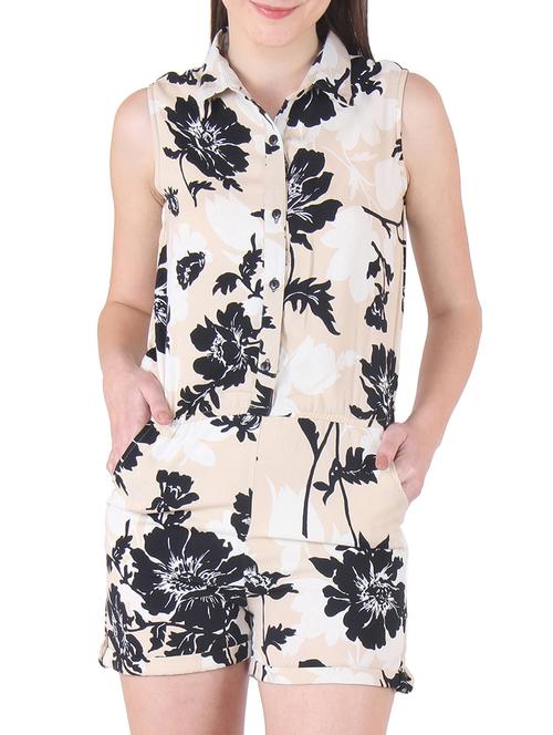 pocket detail floral romper - 9797921 - Very Small Image - 1