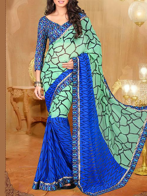 chiffon embellished
printed saree - 9801988 - Very Small Image - 1