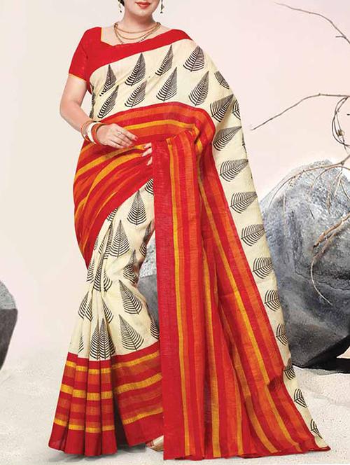 silk printed saree - 9801989 - Very Small Image - 1