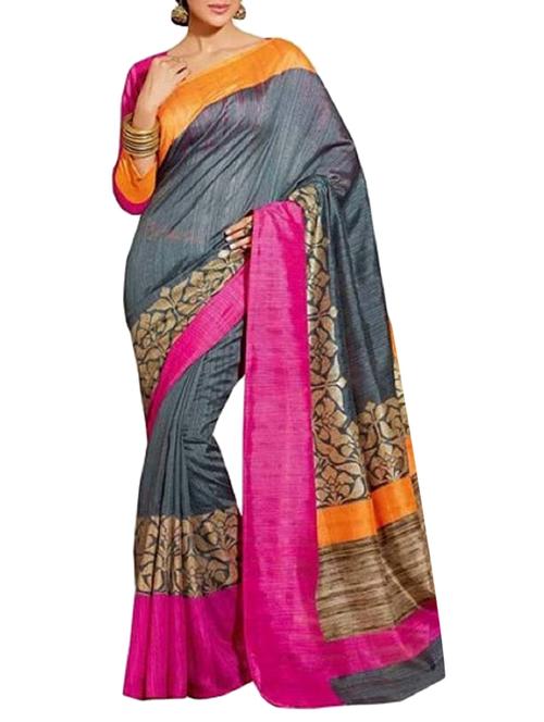 multi bhagalpuri silk saree - 9804020 - Very Small Image - 1
