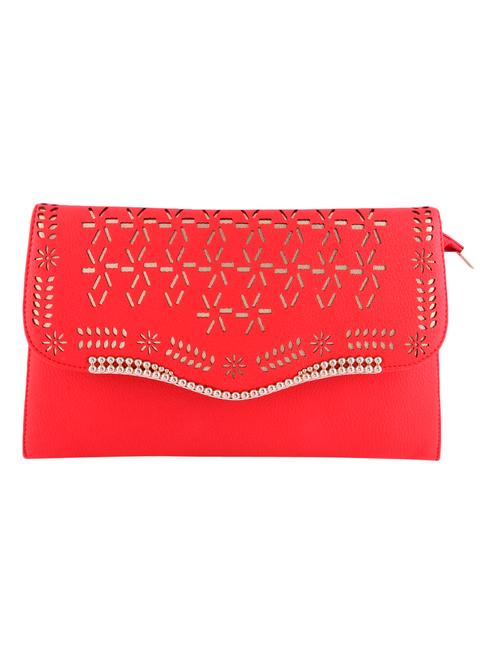 red leatherette clutch - 9805796 - Very Small Image - 1
