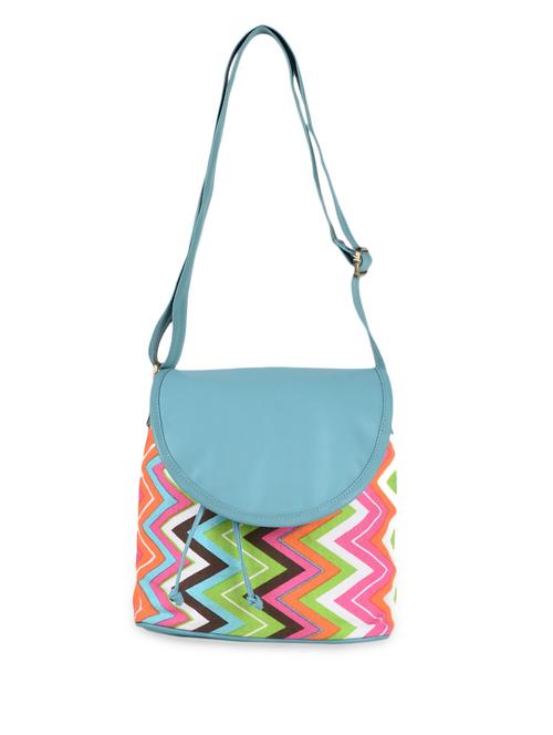 printed multicolour canvas Singbag (Blue) - 9805808 - Very Small Image - 1