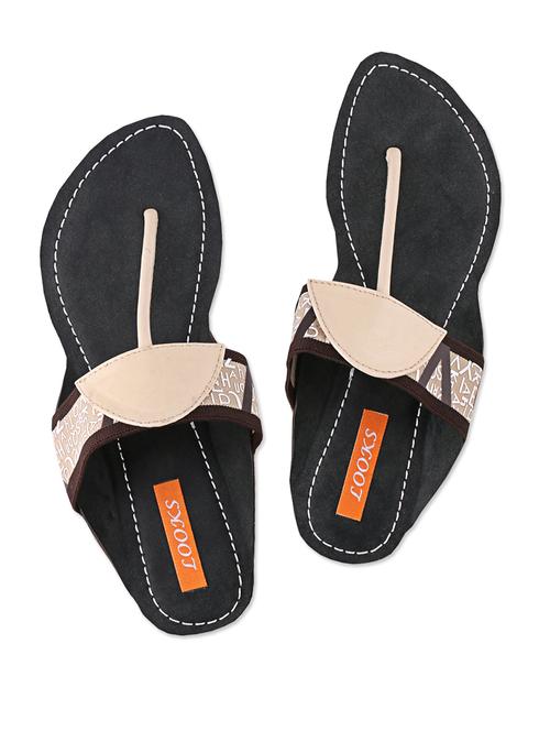 beige typography top toe separator flats - 980599 - Very Small Image - 1