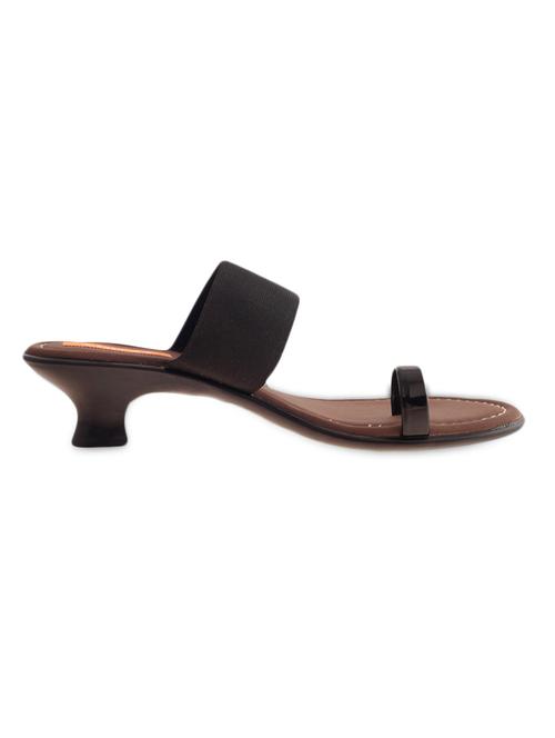 brown elastic strap slip-on broad heels - 980652 - Very Small Image - 1