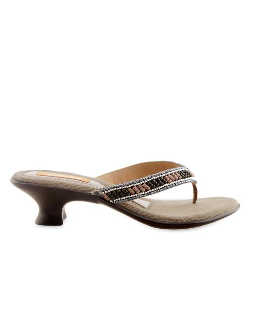 brown beaded strap slip-on broad heels - 980655 - Very Small Image - 1