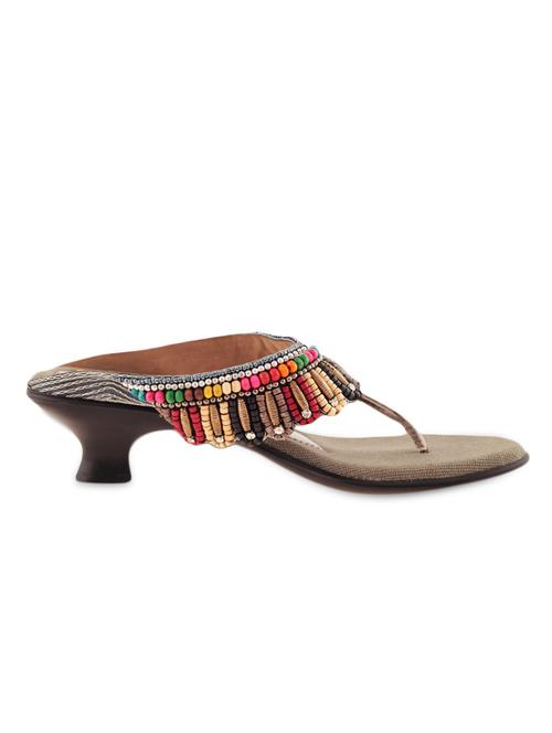 multicolored beads slip-on broad heels - 980658 - Very Small Image - 1
