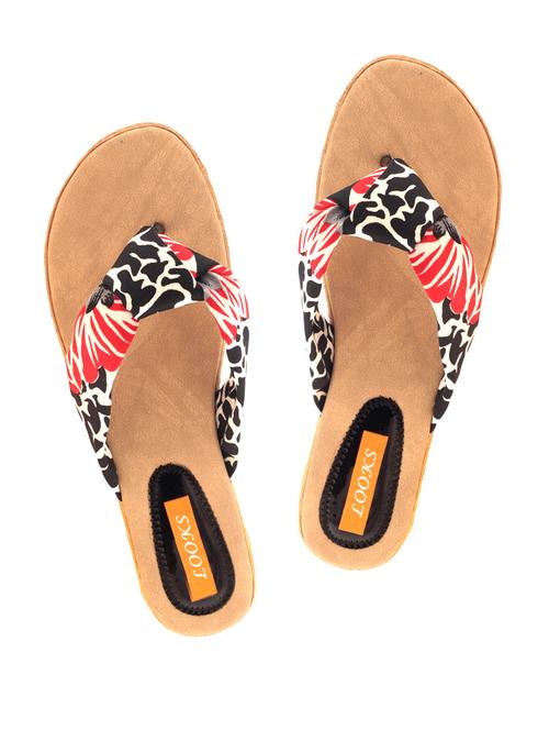 printed fabric strap casual flats - 980703 - Very Small Image - 1