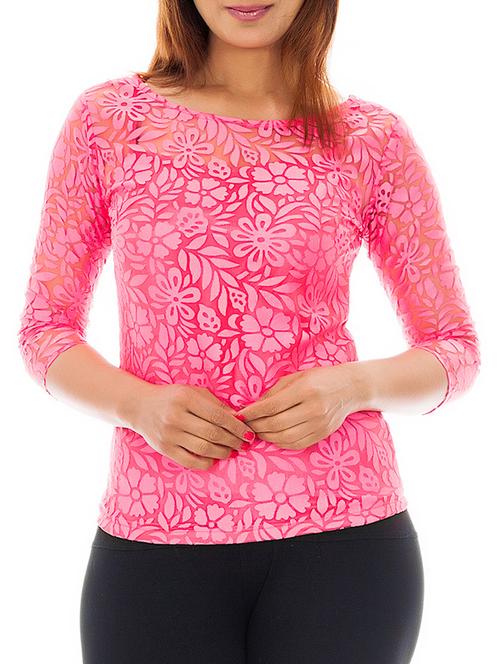 pink poly blend top - 9807109 - Very Small Image - 1