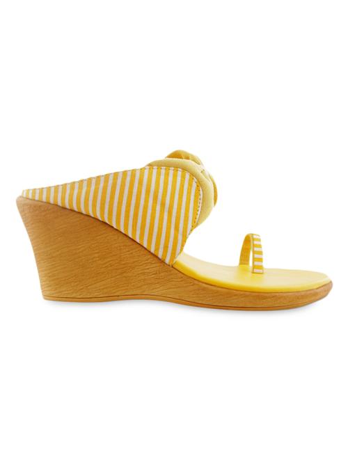 yellow bow shaped striped strap wedges - 980724 - Very Small Image - 1