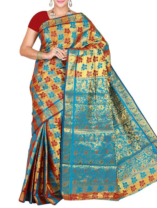 multicolor kanchipuram art silk saree - 9807454 - Very Small Image - 1
