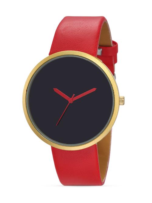 red round dial leatherette watch - 9809698 - Very Small Image - 1