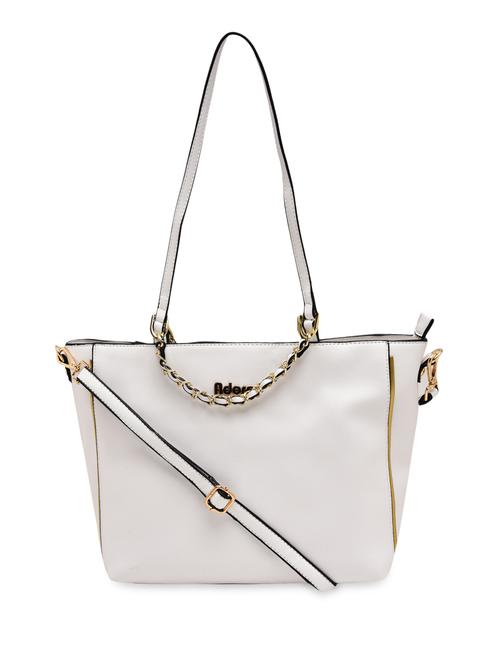 white leatherette handbag with sling - 9811453 - Very Small Image - 1
