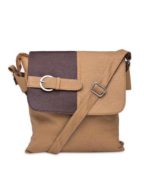 camel leatherette color block sling bag - 9811916 - Very Small Image - 1