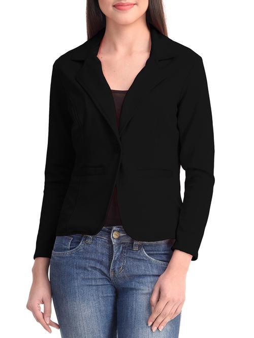 solid black poly lycra blazer - 9813764 - Very Small Image - 1