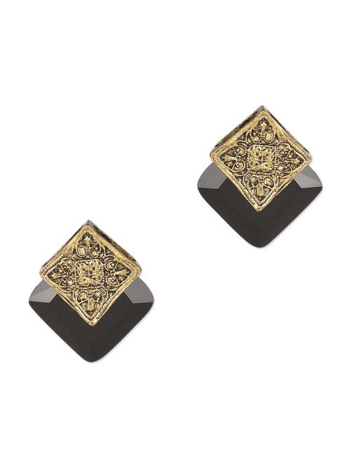 elegant black square studs - 9814234 - Very Small Image - 1