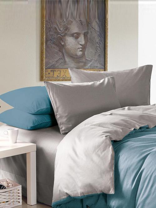 silver cotton bedsheet set - 9818777 - Very Small Image - 1