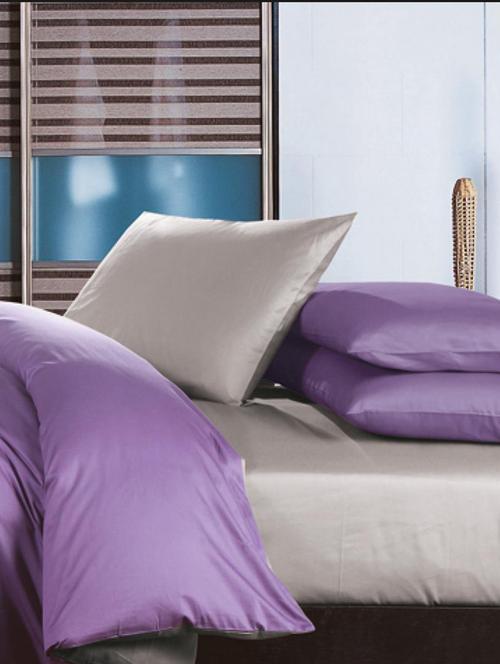purple cotton bedsheet set - 9818781 - Very Small Image - 1
