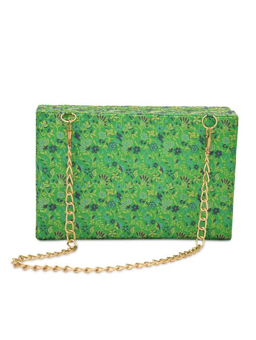 green floral brocade clutch - 9819437 - Very Small Image - 1