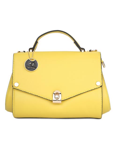 fur jaden yellow leatherette winged satchel - 9819499 - Very Small Image - 1