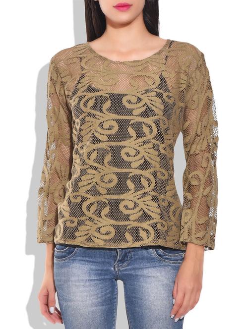 brown colored, lace top - 9822131 - Very Small Image - 1