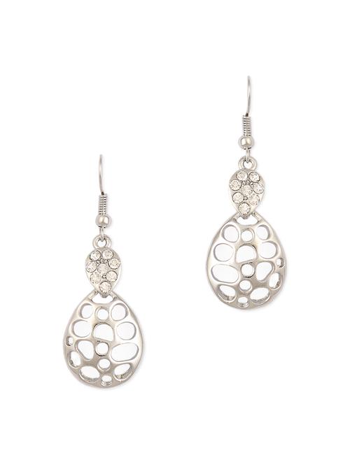 silver earrings with mesh teardops - 982325 - Very Small Image - 1