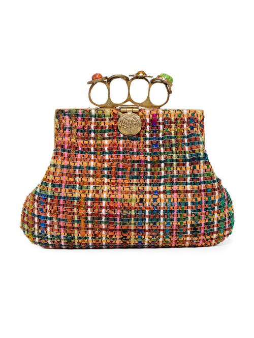 multi color fabric clutch - 9830900 - Very Small Image - 1