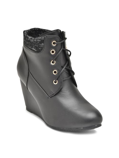 BLACK Synthetic Leather Boot - 9833042 - Very Small Image - 1