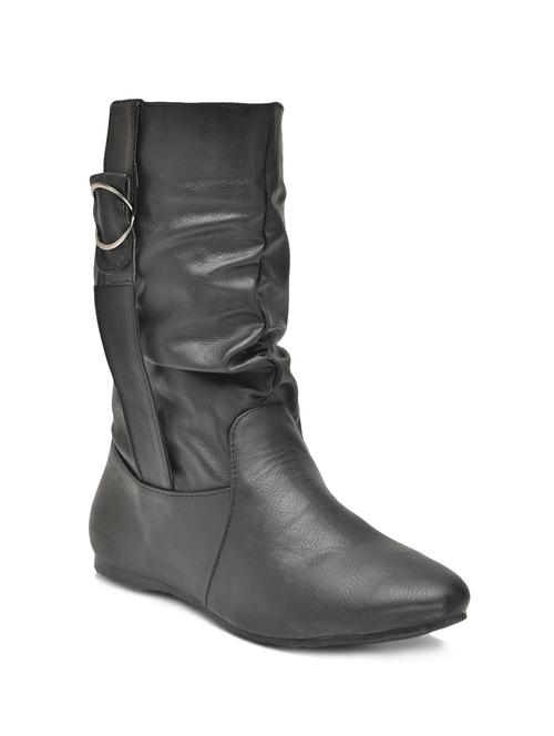 black Synthetic Leather Boot - 9833051 - Very Small Image - 1