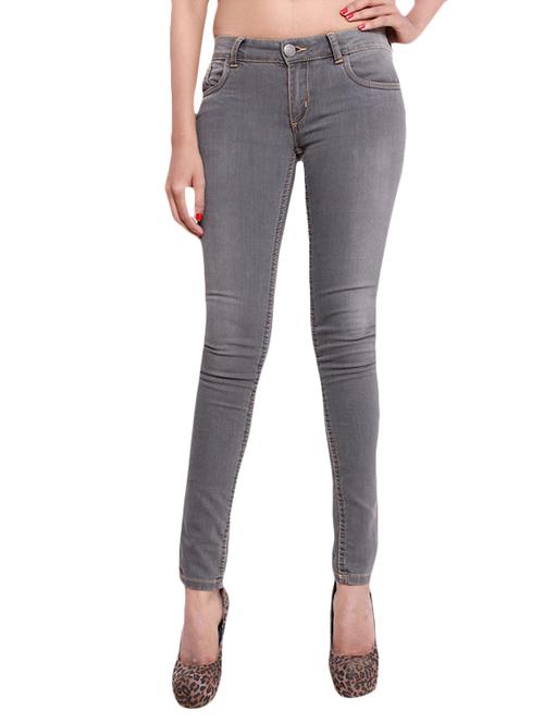 grey cotton denim plain jeans - 9834881 - Very Small Image - 1