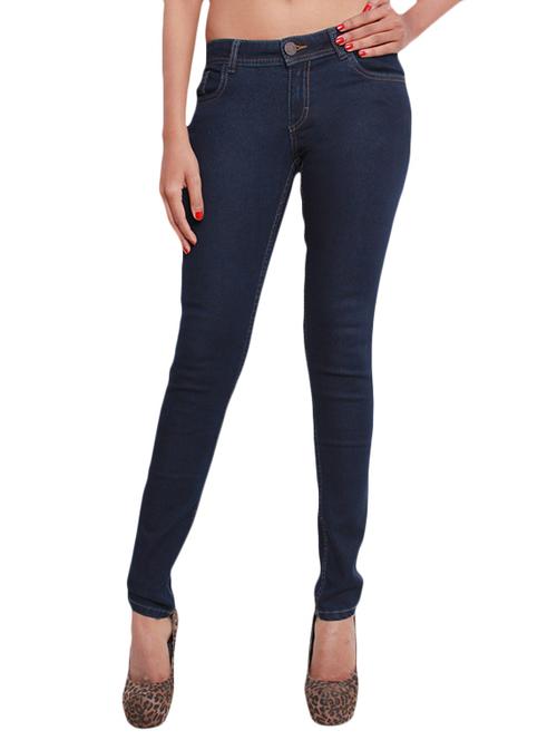 blue cotton denim plain jeans - 9834885 - Very Small Image - 1