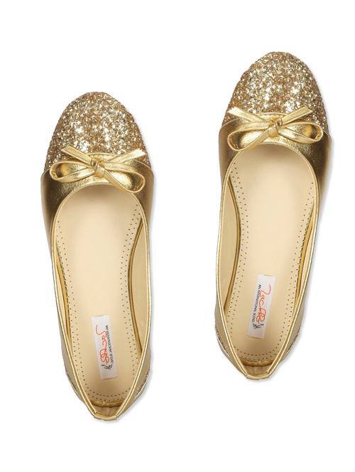 golden leatherette ballerinas - 9835069 - Very Small Image - 1