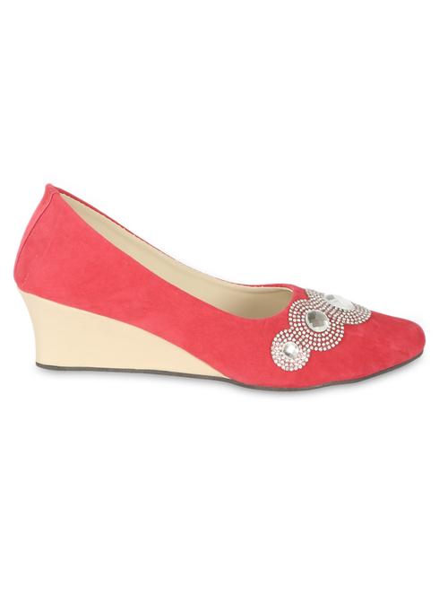 red embellished wedges - 9835120 - Very Small Image - 1