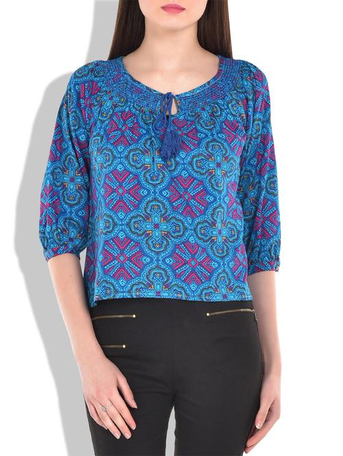 multi - colour cotton top - 9839078 - Very Small Image - 1