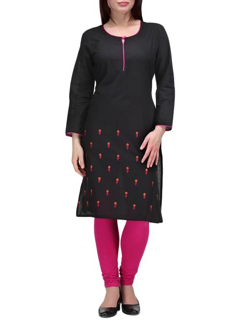 black cotton kurta - 9841775 - Very Small Image - 1