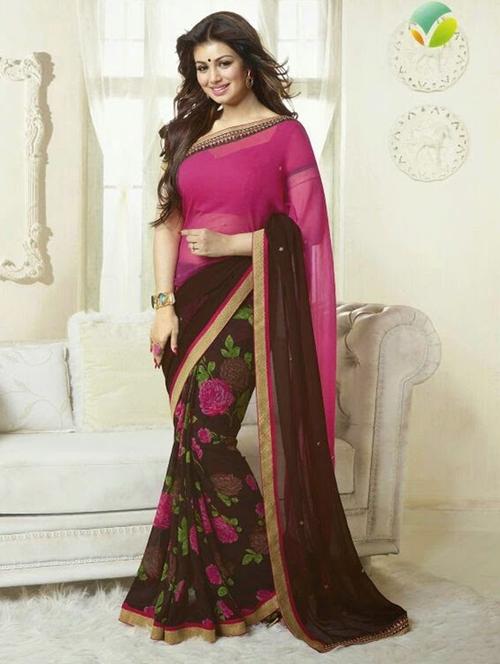 dual georgette printed saree - 9844084 - Very Small Image - 1