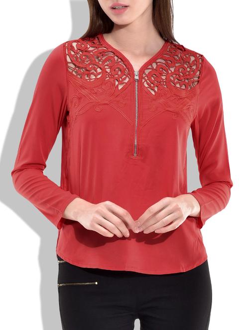 red polyester top - 9851310 - Very Small Image - 1